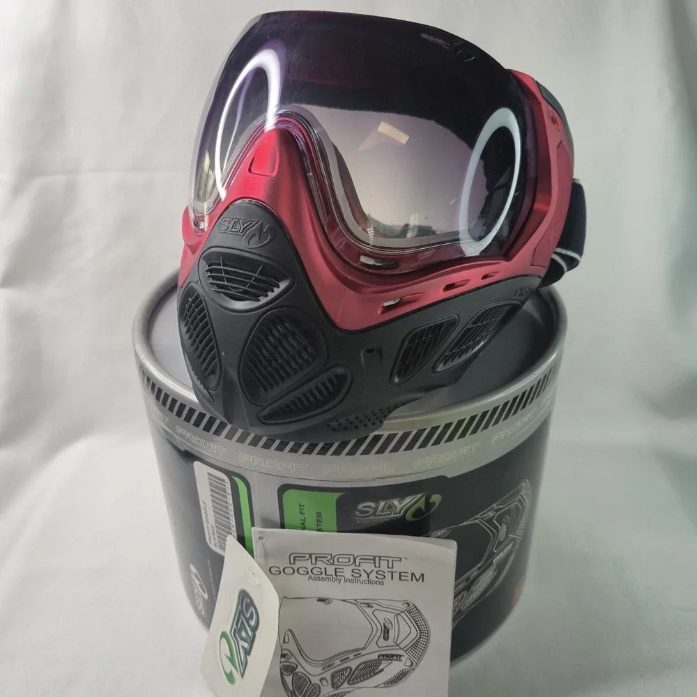 Sly Paintball Mask Profit Series Black Red with Black Lens READ